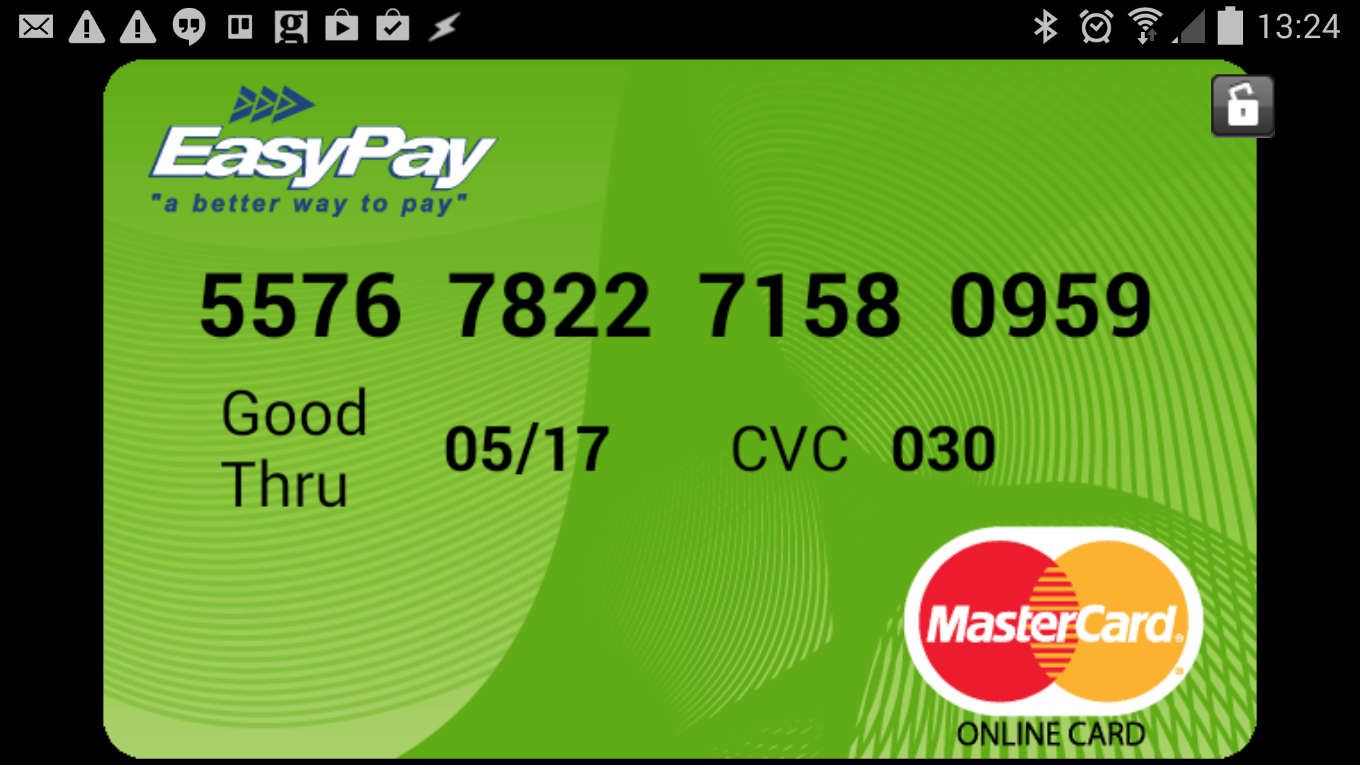 Single use SA credit card app makes payments private