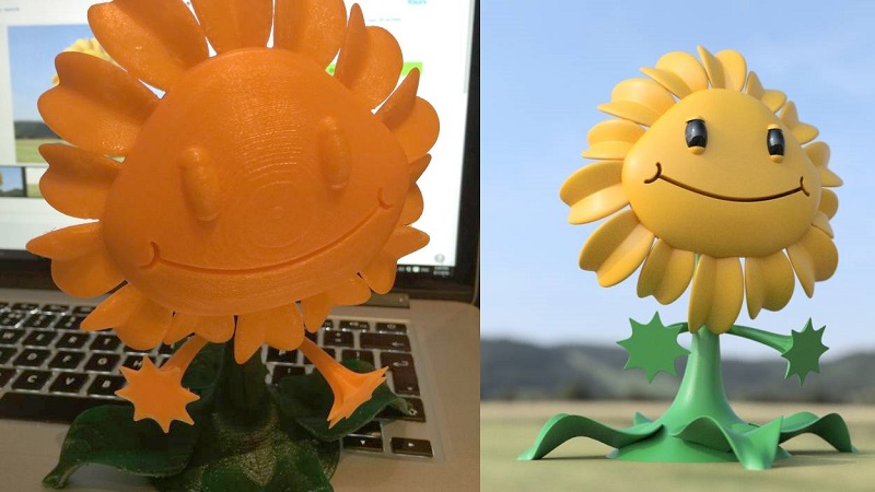 This 3d Printed Plants Vs Zombies Sunflower Looks Great Doesn T